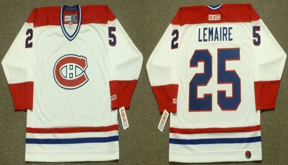 2019 Men Montreal Canadiens 25 Lemaire White CCM NHL jerseys